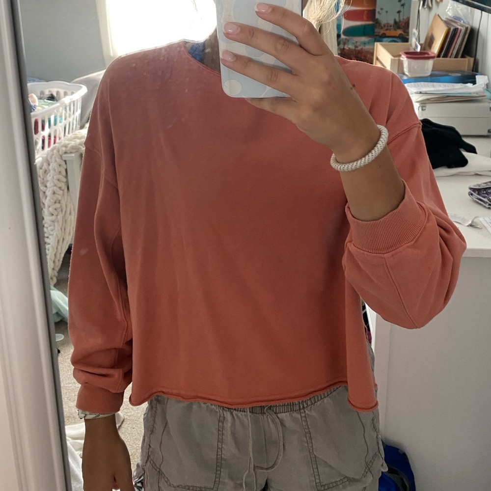 Orange Cropped Crewneck